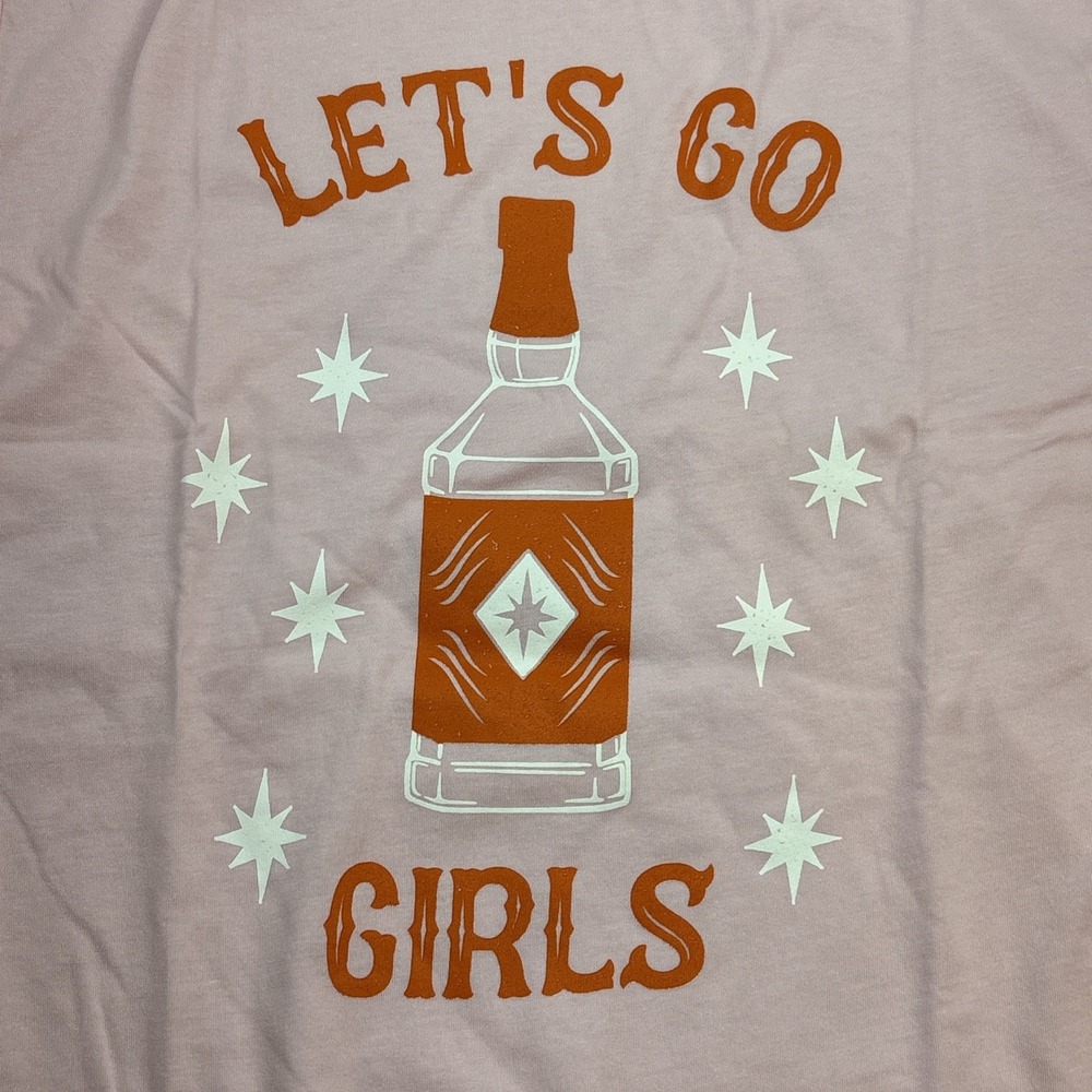TIPSY ELVES Size Medium Let's‎ Go Girls Pink T-Shirt NEW